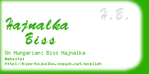 hajnalka biss business card